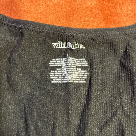 Black Ribbed Women's Top - Picture 2 of 3